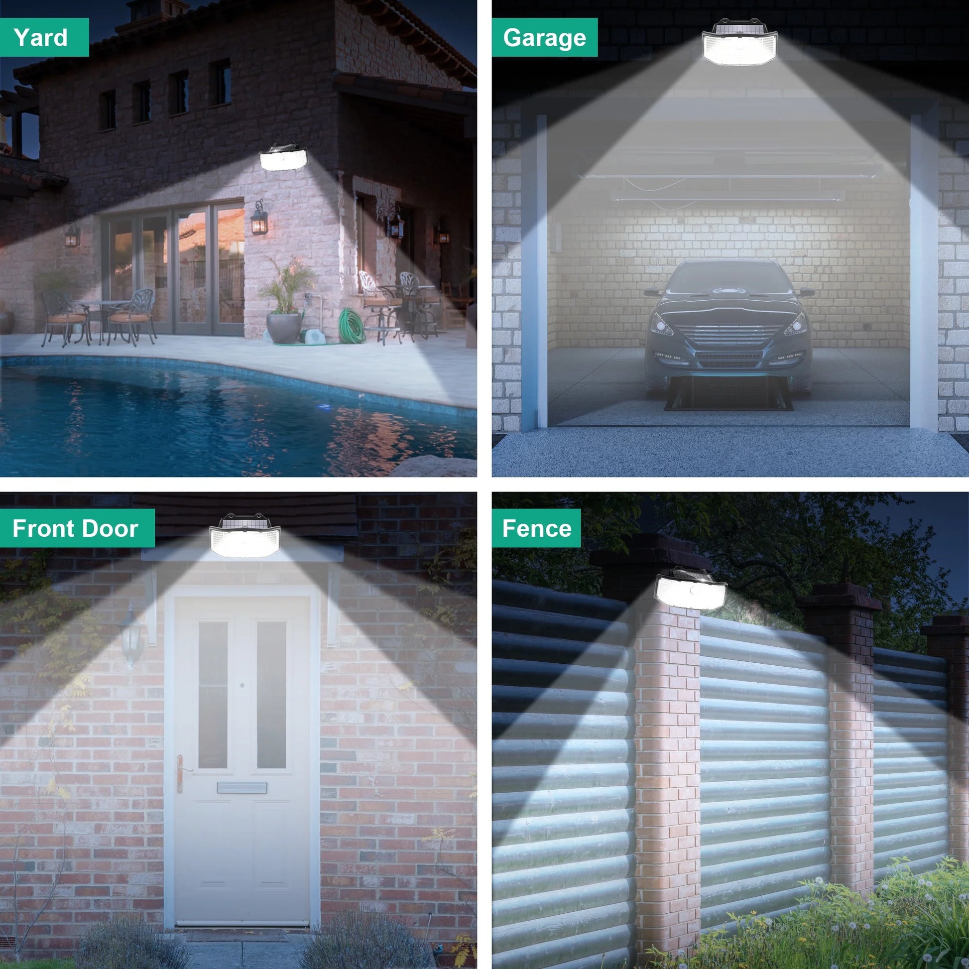 Solar Outdoor Lights - 2Pack 252 LED Motion Sensor Lights Solar Powered Security Flood Lights, IP65 Waterproof Wall Light for Backyard Yard Patio