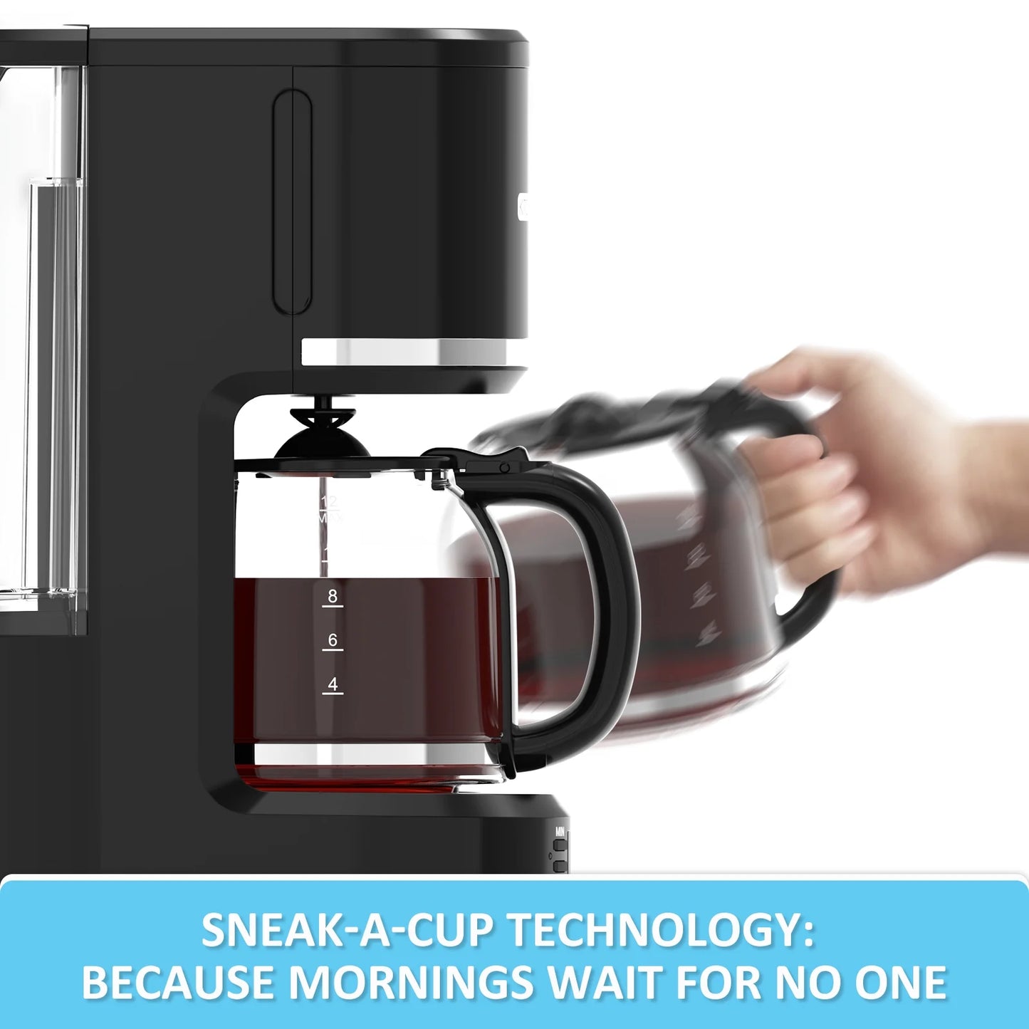12-Cup Programmable Coffee Maker Removable Water Reservoir Drip Coffee Maker