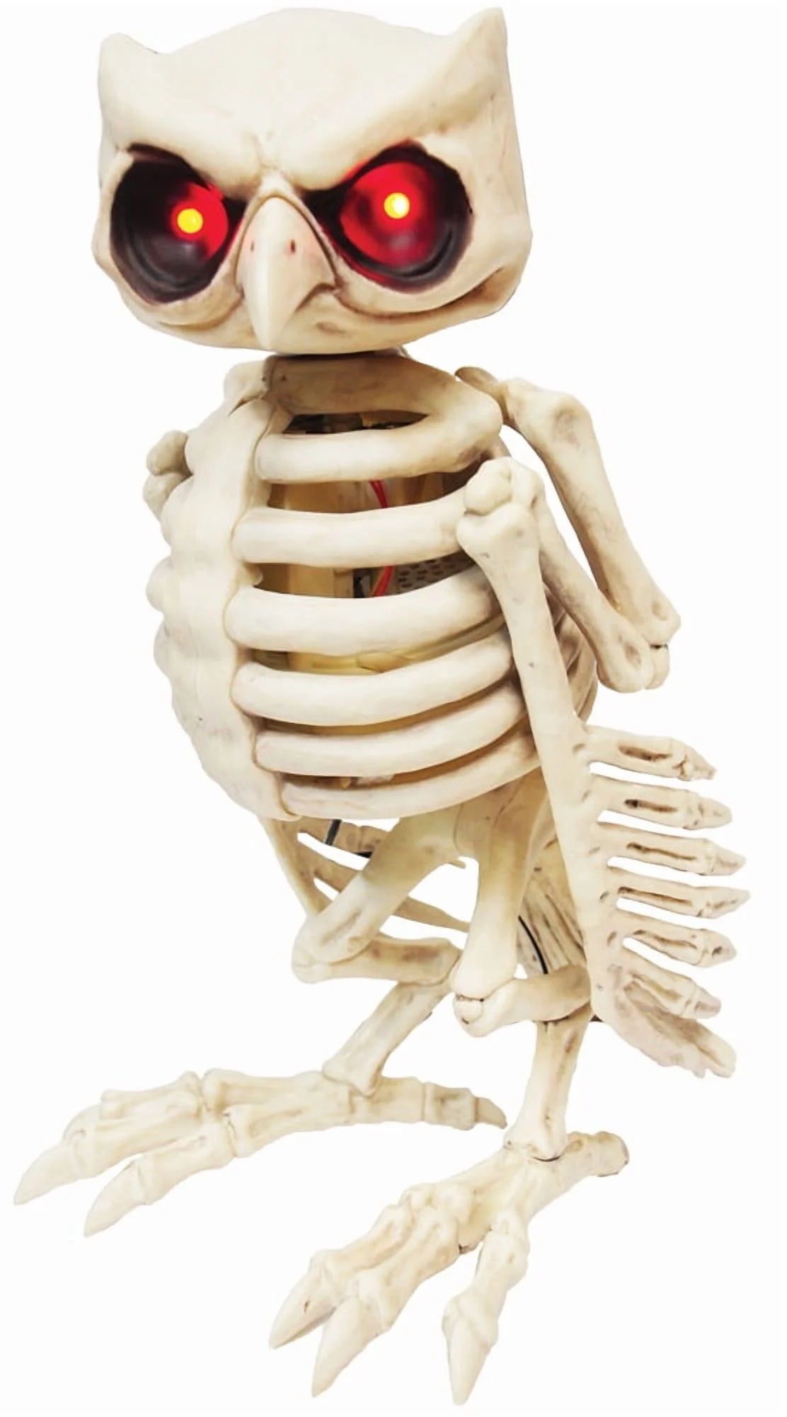 14" Animated Owl Skeleton Halloween Decoration