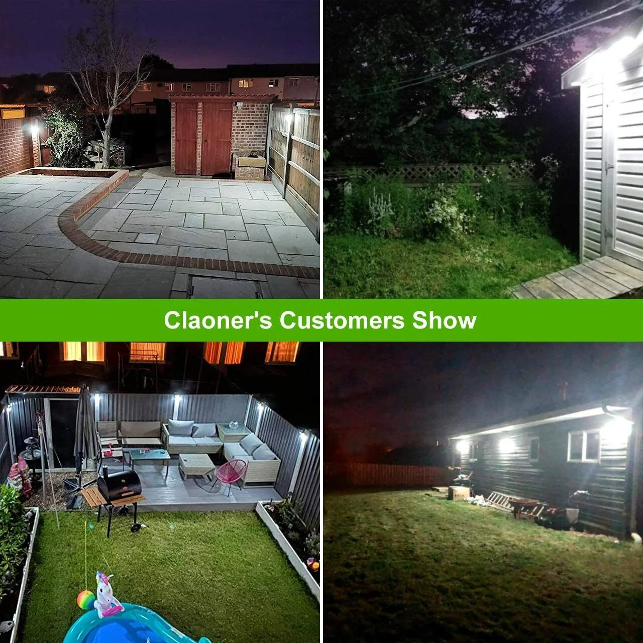Solar Lights Outdoor, 128 LED Motion Sensor Lights 3 Modes 270° Wide Angle Waterproof Wireless Security Light, Cold White, 4 Pack