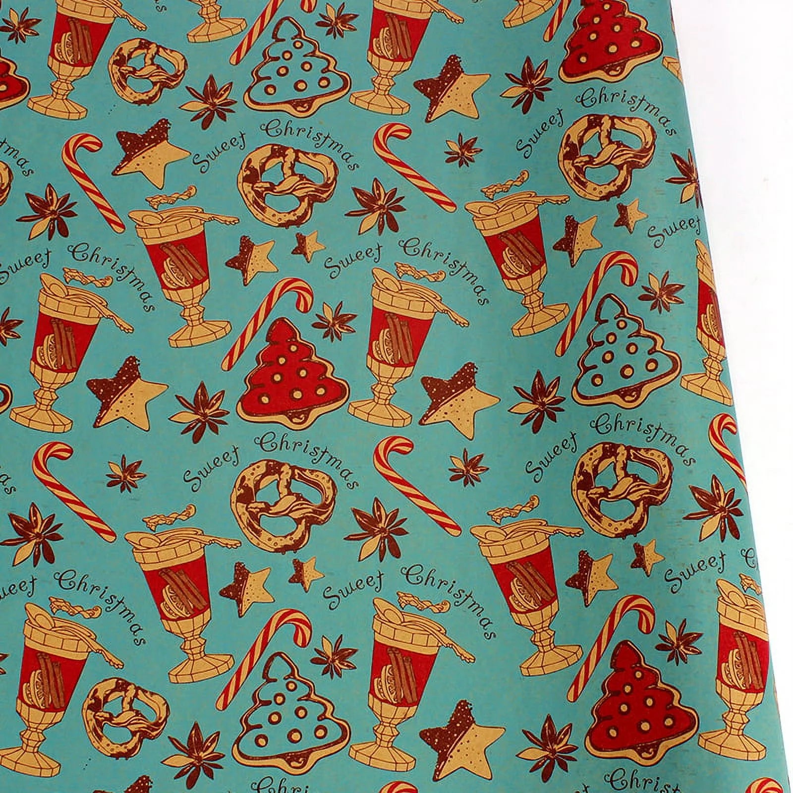 Christmas Wrapping Paper, Holiday Wrapping Paper, 9 Pack Brown Kraft Paper, Snow, Christmas Tree, Snowman, Lantern and Color Elk (9-Sheets, 30" X 20")