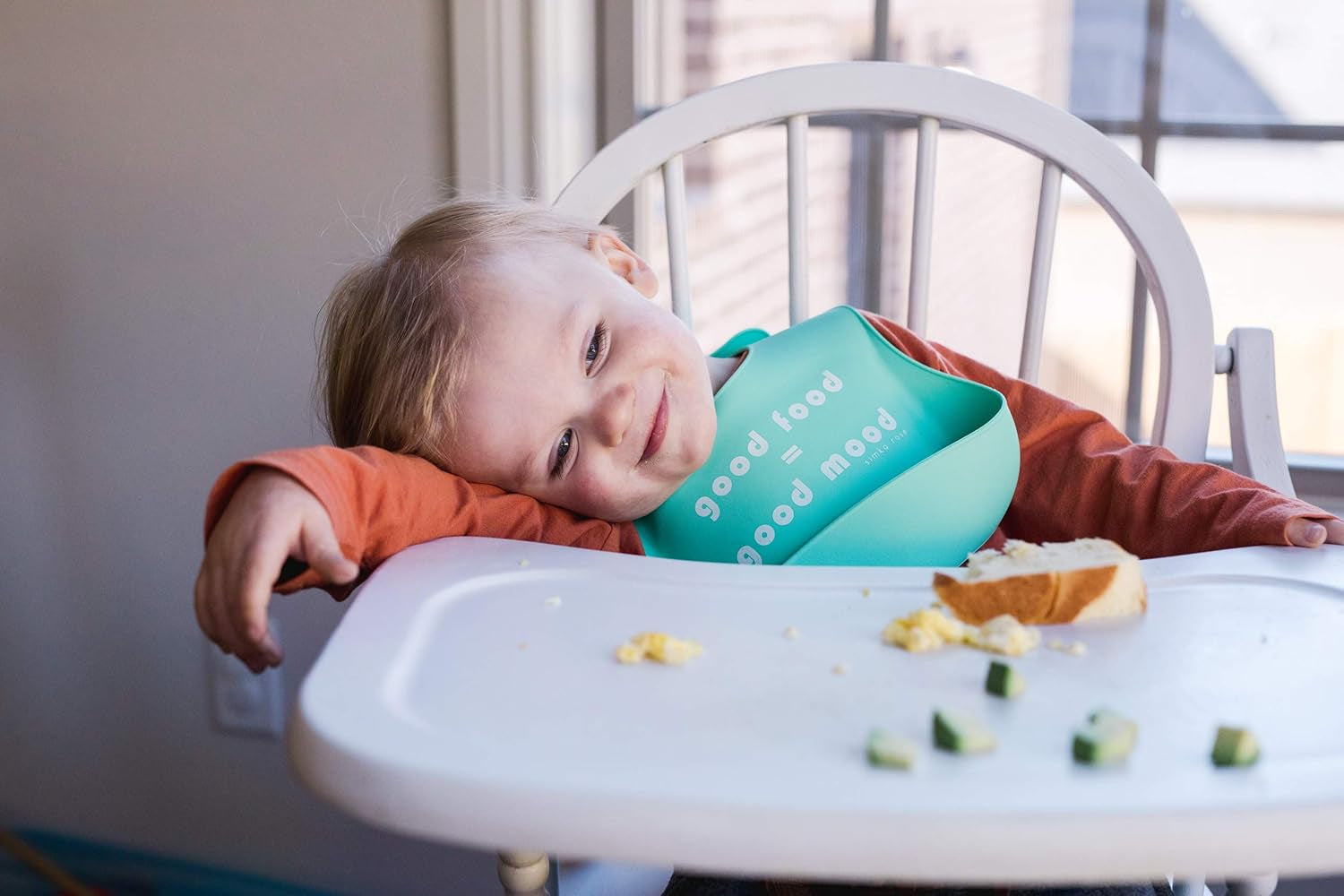 Silicone Baby Bibs with Food Catcher - Adjustable Soft Catch All Bib for Boys & Girls - High Chair Dining Table