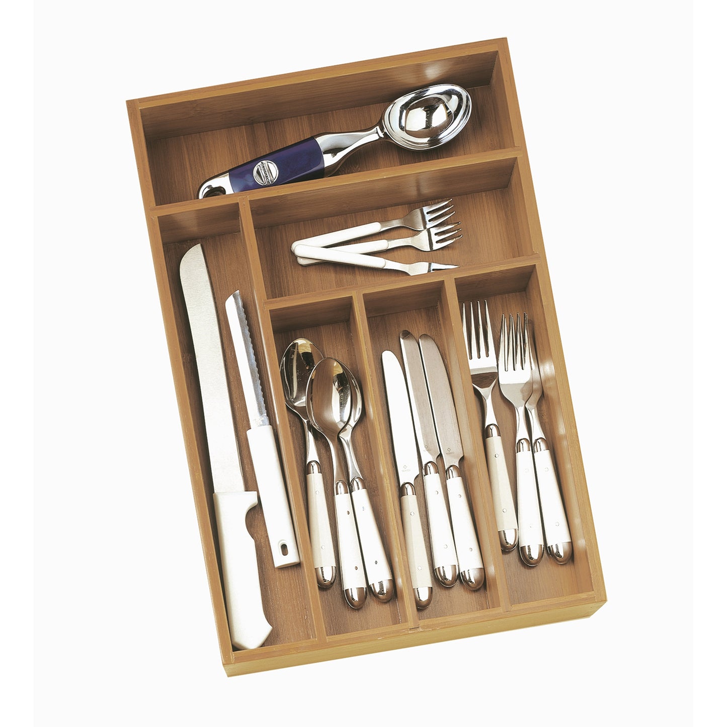 Bamboo Deep Flatware Organizer