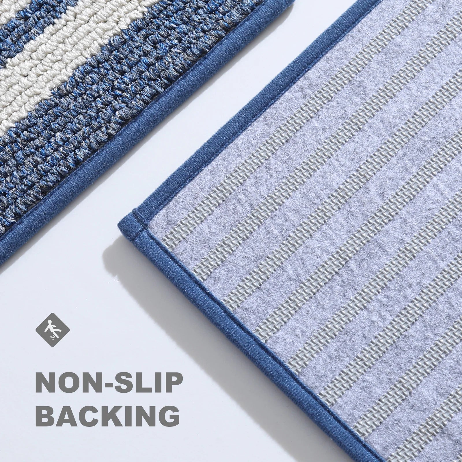Kitchen Rugs and Mats 2 Pieces, 24"X35"+24"X60", Stain-Resistant and Absorbent Kitchen Mats Non-Slip, Machine Washable Kitchen Floor Mat, Rugs for Kitchen, Floor and Home, Blue
