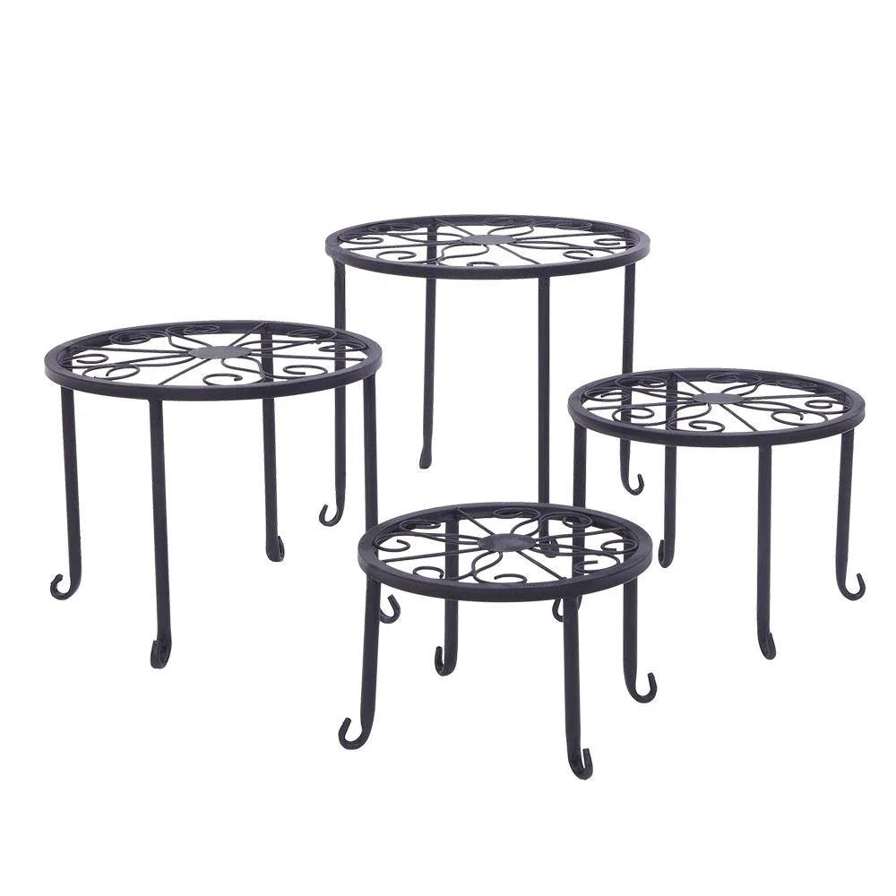 4 Pack Wrought Iron Plant Stands for Home and Garden,45 Lbs Capacity