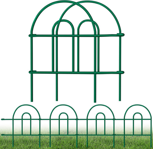 35Panels 18In(H)×50Ft(L) Decorative Garden Fences and Borders for Dogs Fencing Animal Barrier No Dig Rustproof Metal Fence Panels for Flower Bed Fence Green