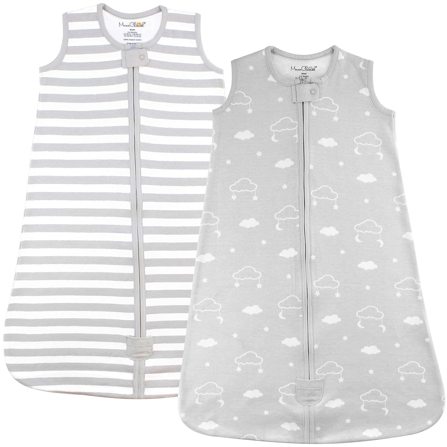 Baby Sleep Sack 0.5 TOG, Organic Cotton Baby Wearable Blanket with Two-Way Zipper, Swaddle Transition Baby Sleeping Bag for Newborn Infant Toddler Boy Girl, 6-12 Months