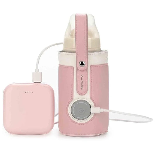 Portable Bottle Warmer, Intelligent Bottle Warmer, Fast Charge, 3-Speed Temperature Regulation, Pink