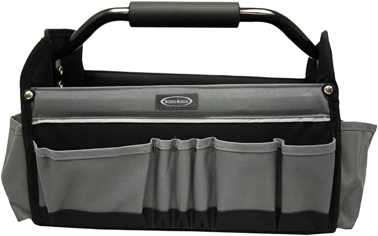 15" Collapsible Tool Tote, Grey and Black Tool Tote Bag, 22015