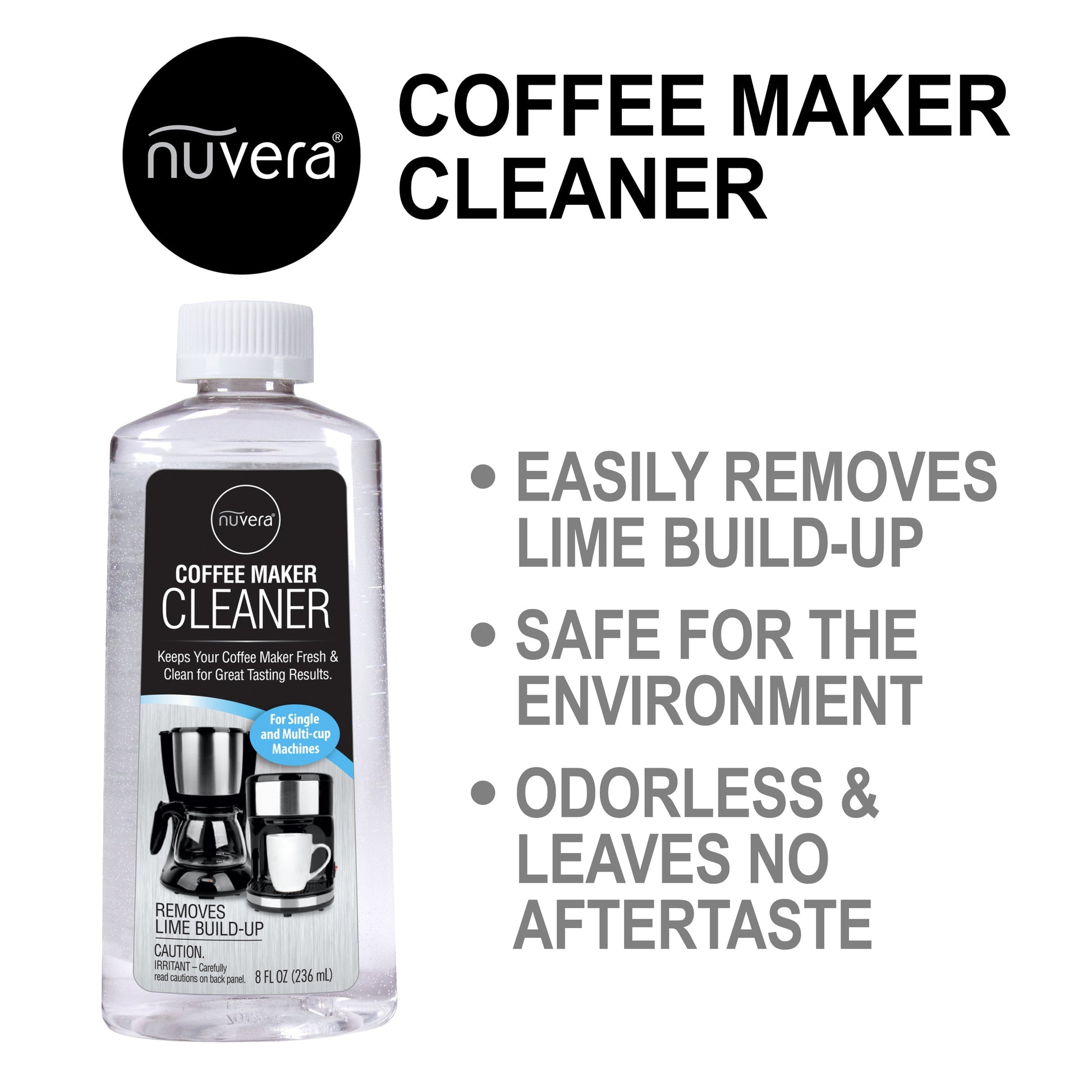 Descaling Solution for Single Cup, Standard Coffee Makers and Espresso Machines, 8 Fl Oz