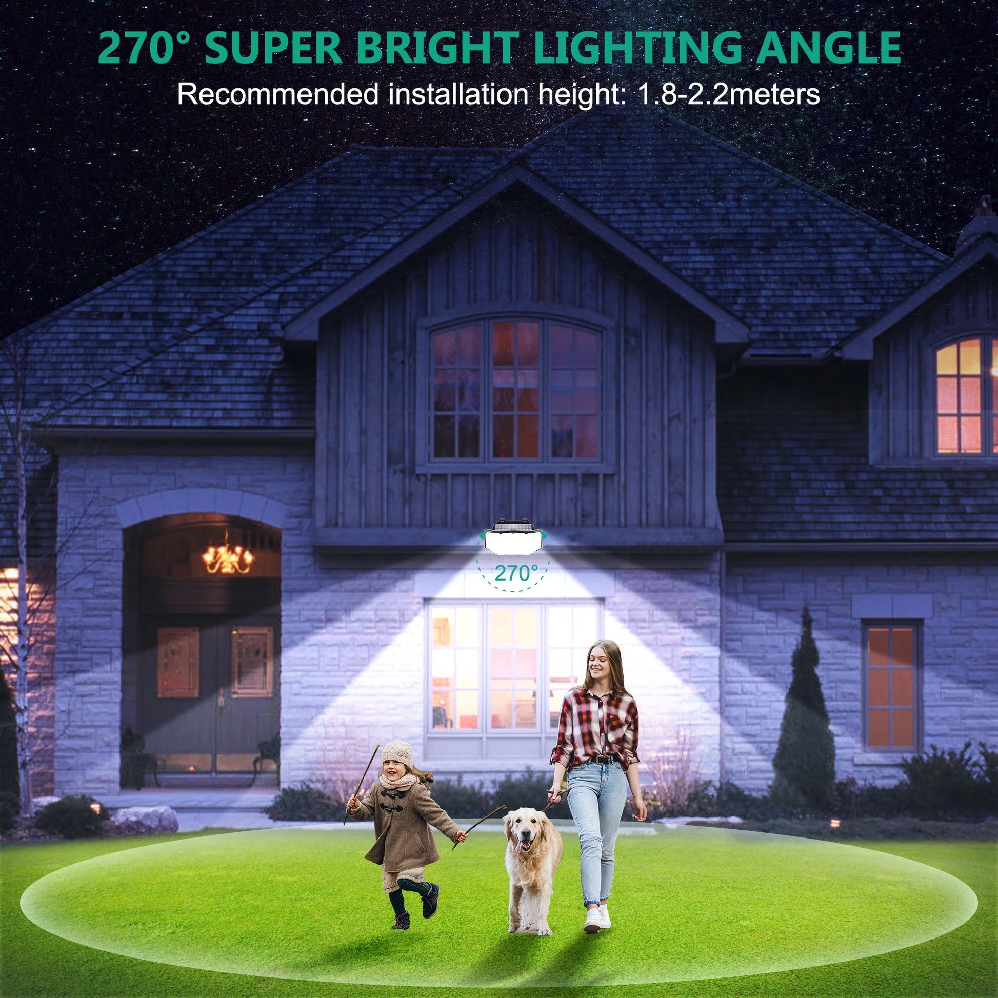 Solar Outdoor Lights - 2Pack 252 LED Motion Sensor Lights Solar Powered Security Flood Lights, IP65 Waterproof Wall Light for Backyard Yard Patio