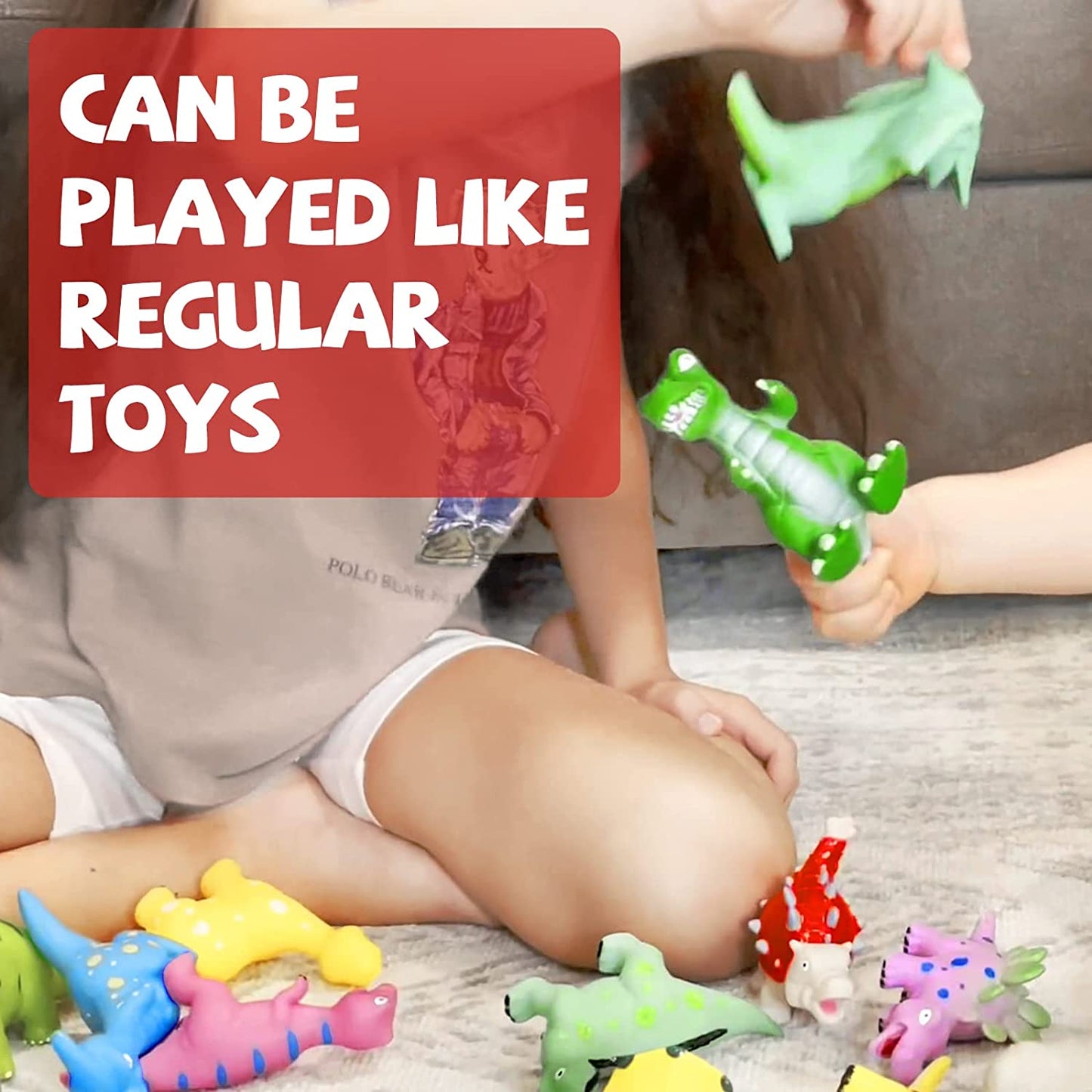 Dinosaur Bath Toys - No Hole Bath Toys for Kids,Baby Bath Toys for Shower Water Pool Toys