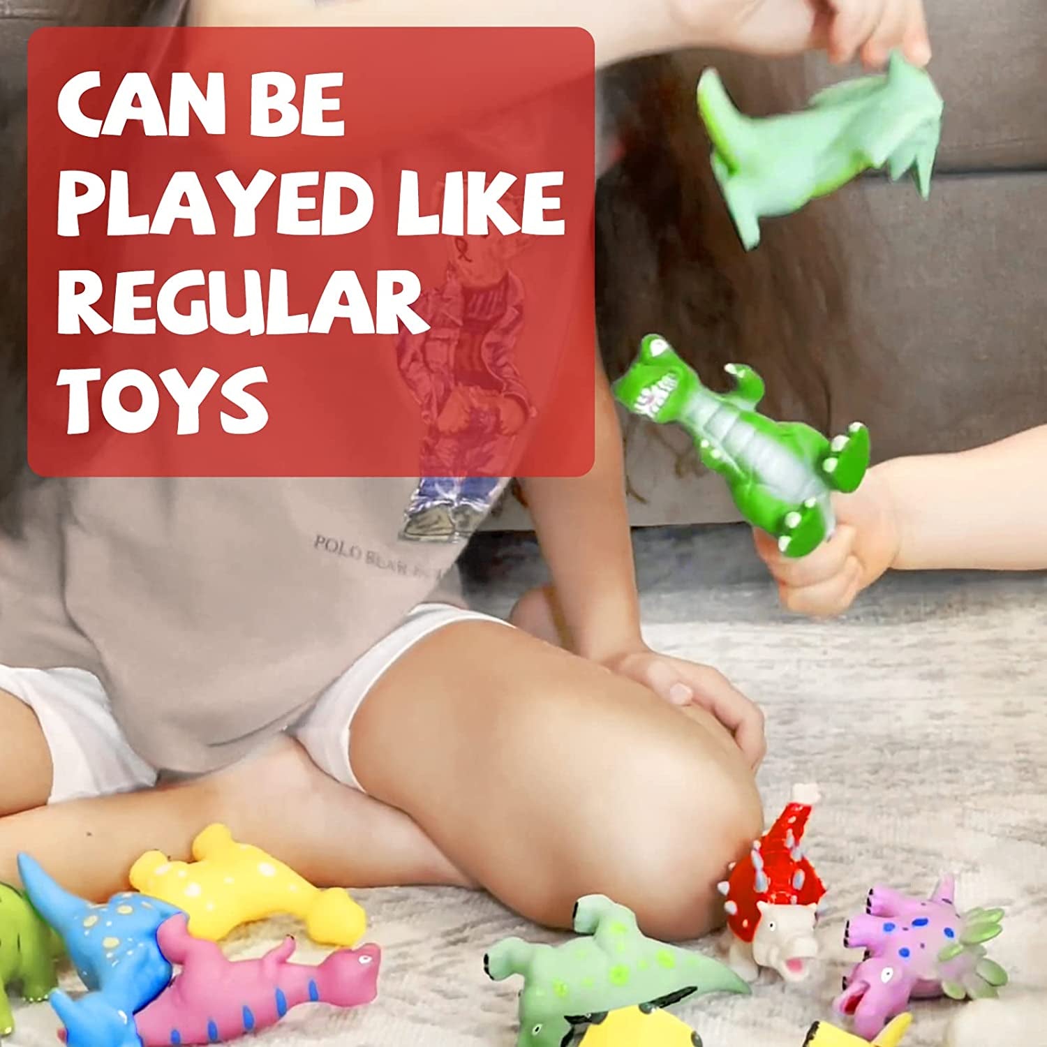 Dinosaur Bath Toys - No Hole Bath Toys for Kids,Baby Bath Toys for Shower Water Pool Toys