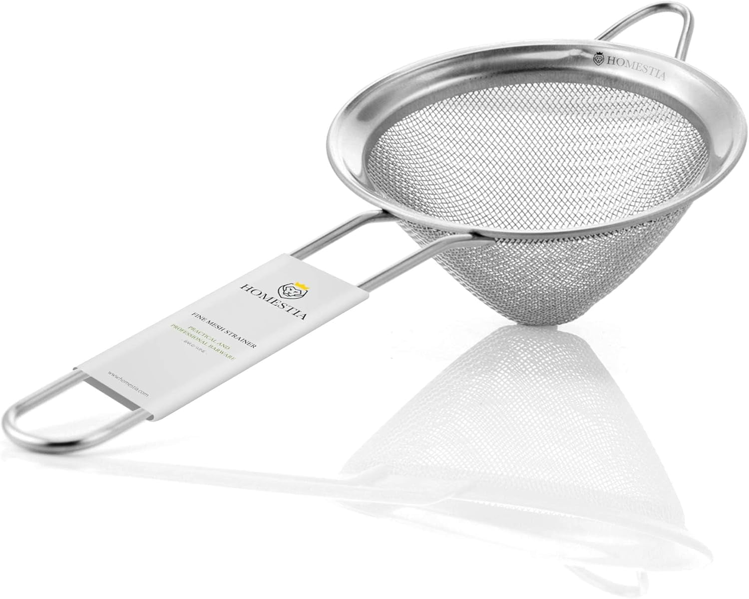 3.3" Fine Mesh Strainer for Kitchen, 304 Stainless Steel Cocktail Sieve Sifters for Food, Liquid Drink Strainers Cup for Tea, Rice, Oil, Noodles, Fruits, Vegetables (Silver)