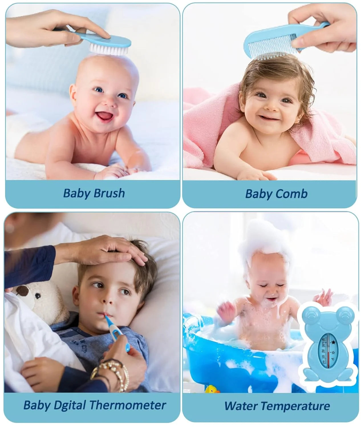 Baby Grooming Kit, 20 in 1 Newborn Baby Essentials for Newborn Infant Toddlers, Blue