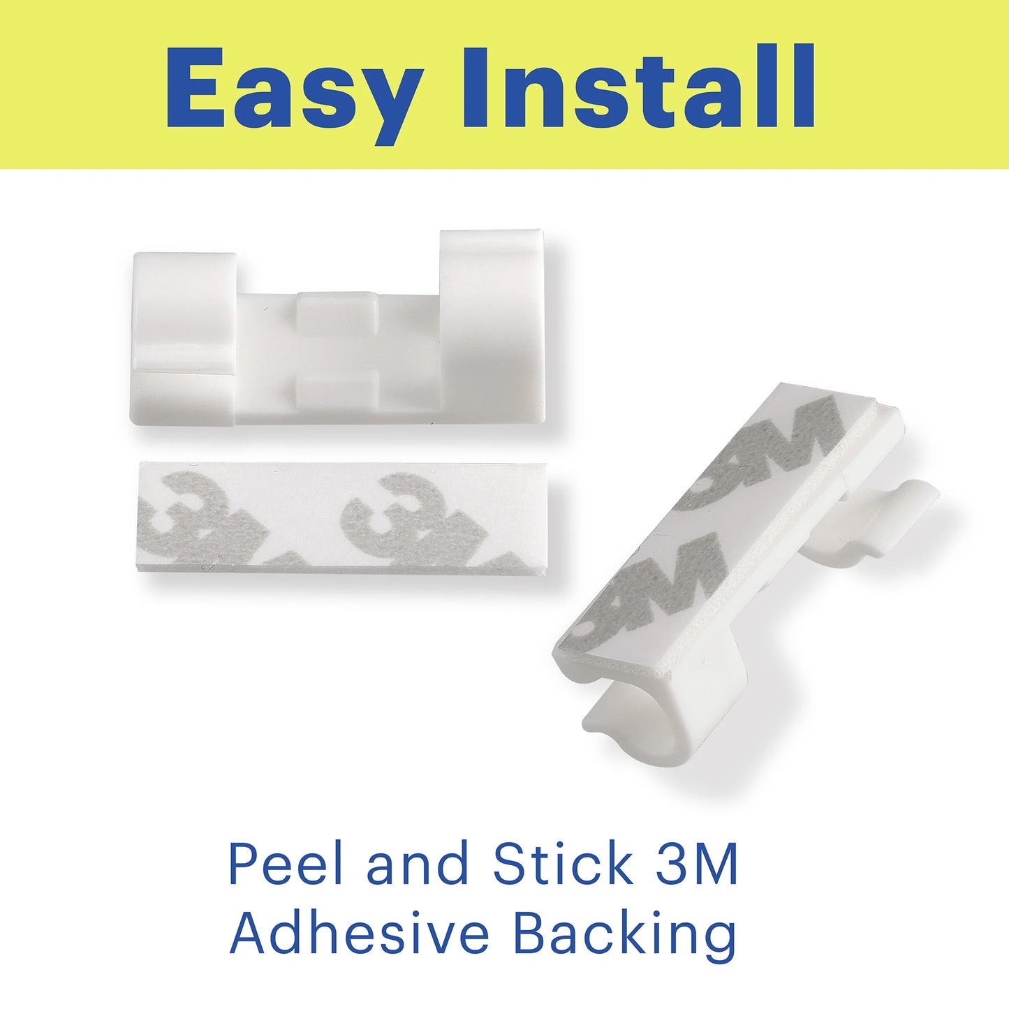 . 24 Count Peel & Stick 3M Adhesive Managment Cable Clips, Cord Organizer