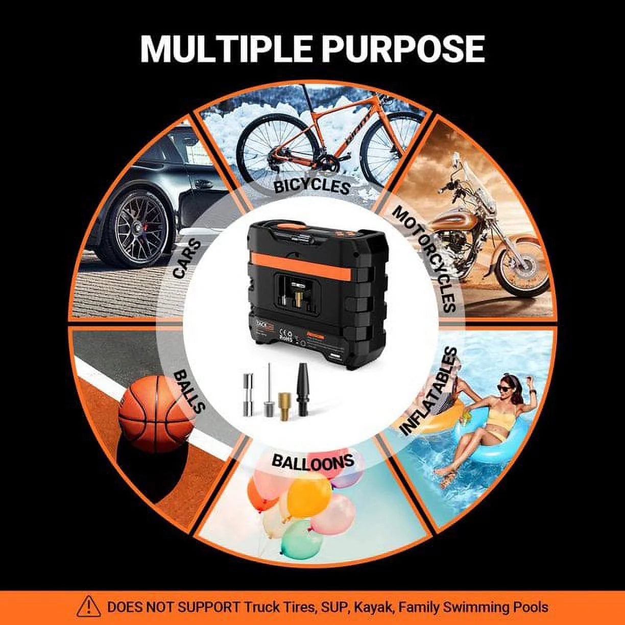 A6 Car Tire Inflator 12V DC Portable Air Compressor