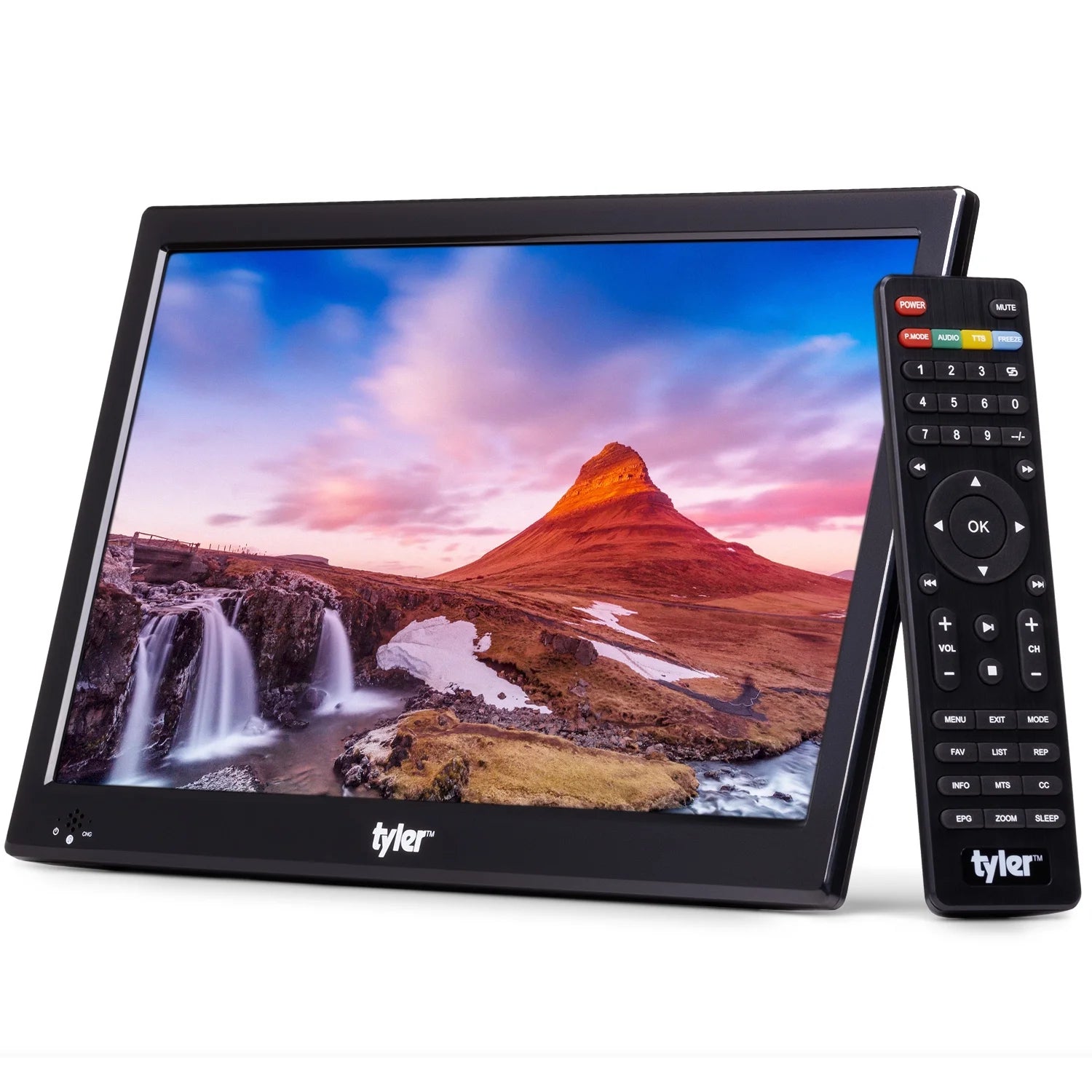 13.3" Portable TV LCD Monitor, LED, Portable, with Battery Powered, Wireless Capability, HDMI, USB, RCA, AC/DC, FM Radio, Car Charger, Remote Control, Built in Stand, New