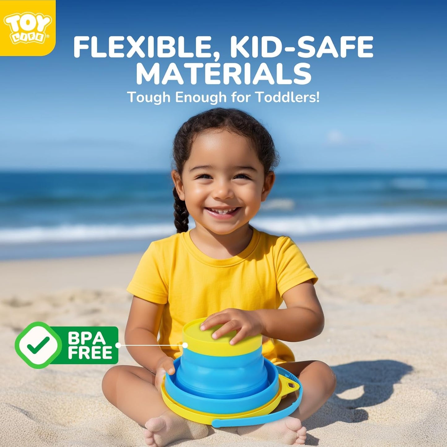 9 Pack Sand Buckets Toys Set with 3 Collapsible Beach Buckets 3 Shovels and 3 Rakes, Toddlers Beach Toys for Kids Ages 4-8 for Camping, Traveling, Fishing, Outdoor Summer Parties