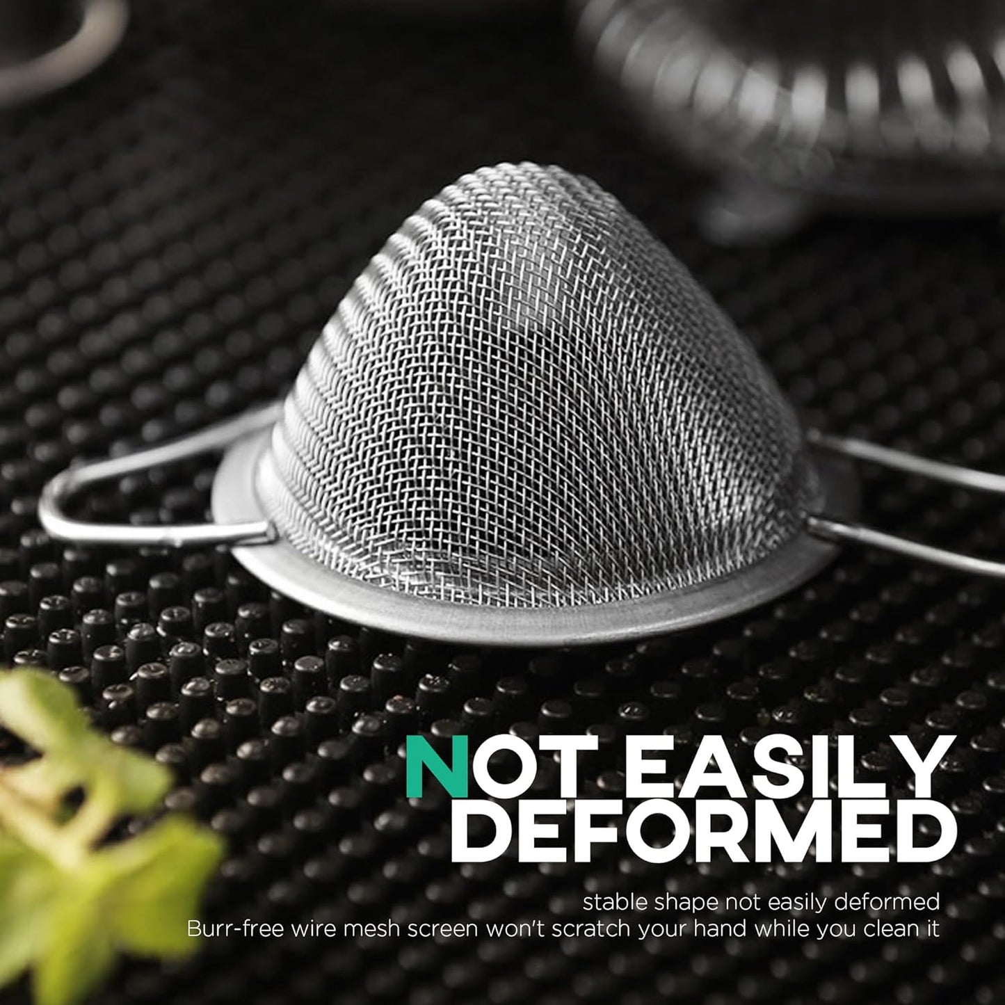 3.3" Fine Mesh Strainer for Kitchen, 304 Stainless Steel Cocktail Sieve Sifters for Food, Liquid Drink Strainers Cup for Tea, Rice, Oil, Noodles, Fruits, Vegetables (Silver)